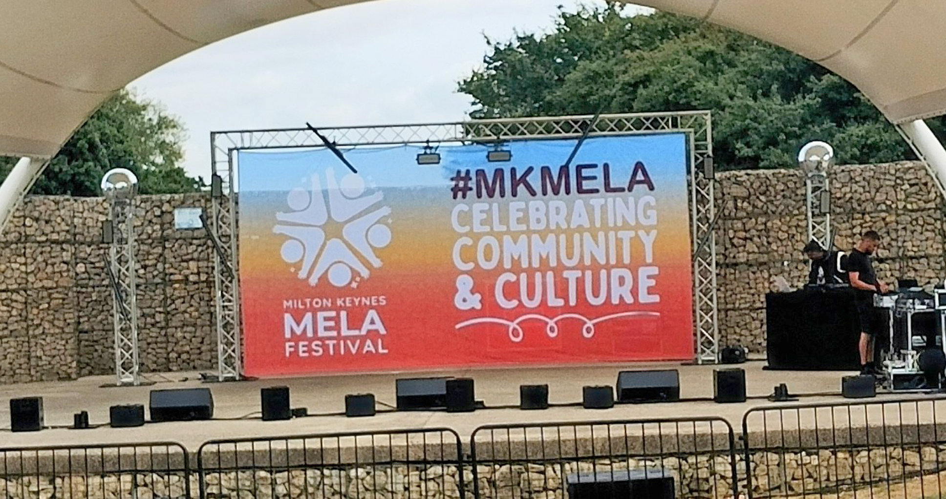 mk-mela-stage-backdrop Double Sided Diverse Fest Leaflets including artists
