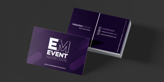 Event Maestros Mocked up Business Cards